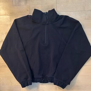 Old Navy Black Quarter-Zip Funnel Neck Pullover